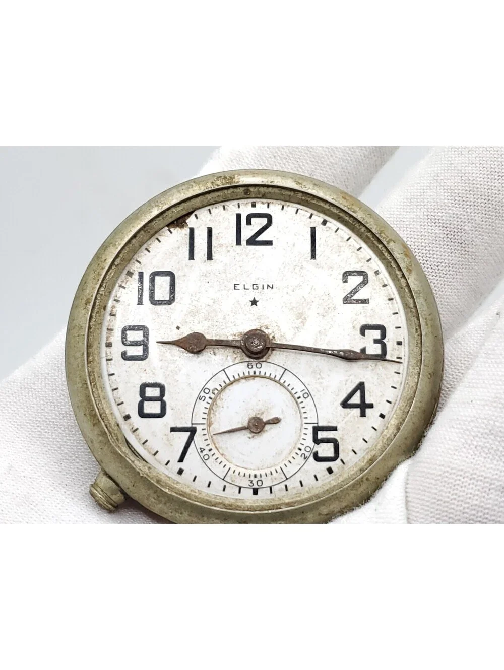 Vintage Elgin Timed To The Star Pocket Watch For Parts 51mm